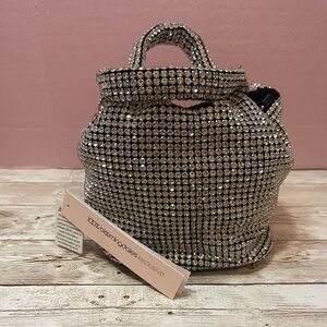 Bloomingdale’s Aqua Dazzling Rhinestone Mini Bag